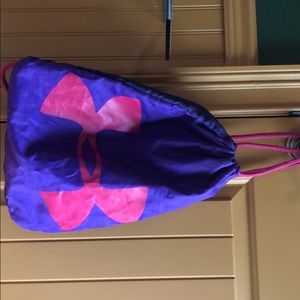 Purple and Pink Under Armour Drawstring Bag